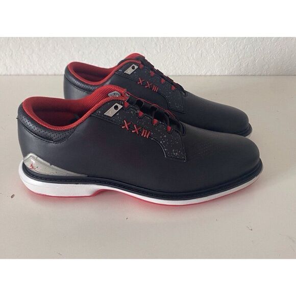 Men’s Sz 8 Nike Air Jordan ADG 5 Low Spikeless‎ Golf Shoe Black Red FQ7874-001 main image 5